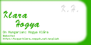 klara hogya business card