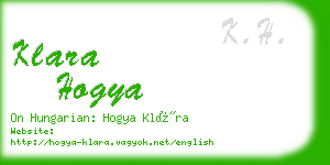 klara hogya business card